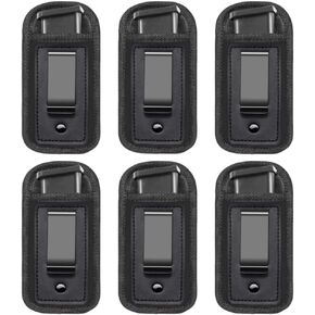 Universal IWB Magazine Holster 9mm Concealed Carry Magazine Holster，Inside The Waistband Mag Pouch for Glock 17 26 43 Sig 1911 S&W M&P 9mm .40 .45 for 7 10 15 Pistol Magazine Pouches (6 pcs)
