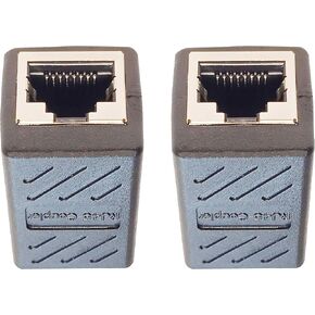 RJ45 Straight Through Female Adapter Coupler RJ45 8-Pin Modular Network Connector Female to Female Extender for Cat7/Cat6/Cat5e/Cat5 Ethernet Cable 2pcs