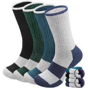 Yeblues 4 Pairs Merino Wool Socks Mens - Thick Thermal Winter Heavyweight Boot Socks Super Soft Warm Hiking Socks