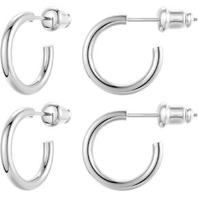 Claro Clivo 14K Gold Plated Lightweight Chunky Open Hoops | Gold Hoop Earrings for Women in Saudi Arabia