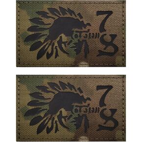 2 PCS AliPlus American Indian Patches IR Infrared Reflective Patch Laser Cut Patch Tactical Military Morale Patch Hook and Loop