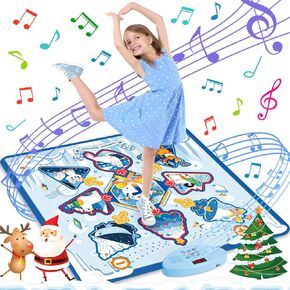 Dance Mat - Kids Toys for Girls & Boys aged 3-12 Year Old, Game Toy for Kids with 3 Modes & 4 Challenge Levels Built in Music & Adjustable Volume, Birthday Christmas Kid Gift for 4 5 6 7 8 9+ (Blue)