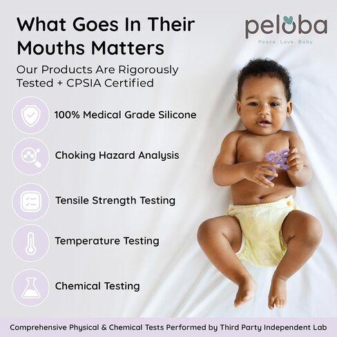 Baby Teething Toys - Made in The USA - Medical Grade Silicone Baby Teether for Newborns, Infants & Toddlers - CSPIA Certified - Multiple Textures - Freezer & Dishwasher Safe in Saudi Arabia