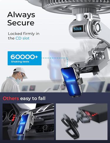 حامل هاتف AINOPE CD للسيارة، حامل هاتف خلوي قوي للغاية، حامل هاتف عالمي بفتحة CD، حامل هاتف من السيليكون لحماية CD، حامل هاتف للسيارة يناسب iPhone 15 Pro Max Plus Samsung جميع الهواتف in Kuwait