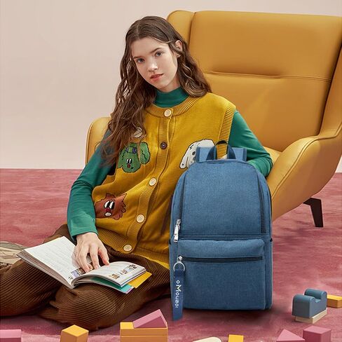 حقيبة ظهر OMOUBOI كاجوال Daypacks Superbreak حقيبة ظهر للكمبيوتر المحمول مقاس 14 بوصة للنساء والرجال تناسب الأعمال السياحية (أسود) in Kuwait
