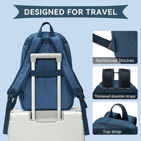 حقيبة ظهر OMOUBOI كاجوال Daypacks Superbreak حقيبة ظهر للكمبيوتر المحمول مقاس 14 بوصة للنساء والرجال تناسب الأعمال السياحية (أسود) in Kuwait