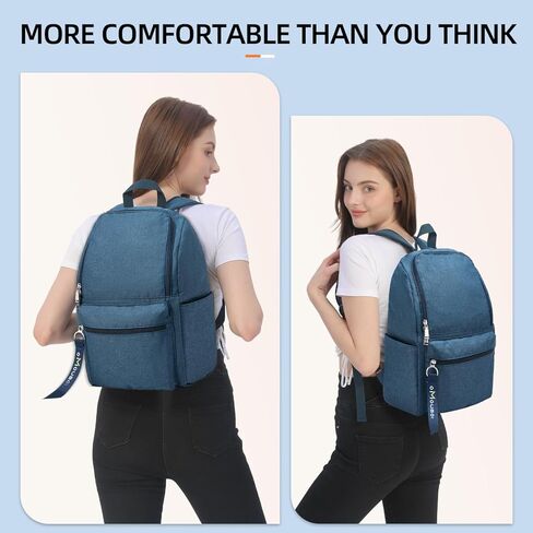 حقيبة ظهر OMOUBOI كاجوال Daypacks Superbreak حقيبة ظهر للكمبيوتر المحمول مقاس 14 بوصة للنساء والرجال تناسب الأعمال السياحية (أسود) in Kuwait
