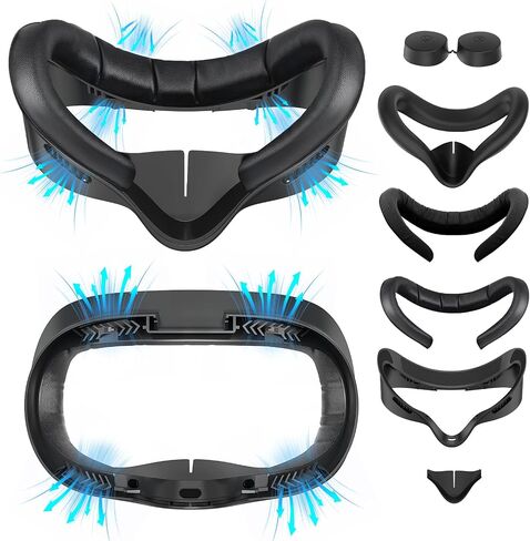 Facial Interface Compatible Accessories with Meta Quest 3S: Face Cover Pad for Oculus Quest 3S - Sweat-Proof PU Leather Face Cushion - Light-Blocking Nose Pad for VR Headset in Saudi Arabia