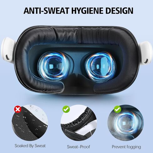 Facial Interface Compatible Accessories with Meta Quest 3S: Face Cover Pad for Oculus Quest 3S - Sweat-Proof PU Leather Face Cushion - Light-Blocking Nose Pad for VR Headset in Saudi Arabia