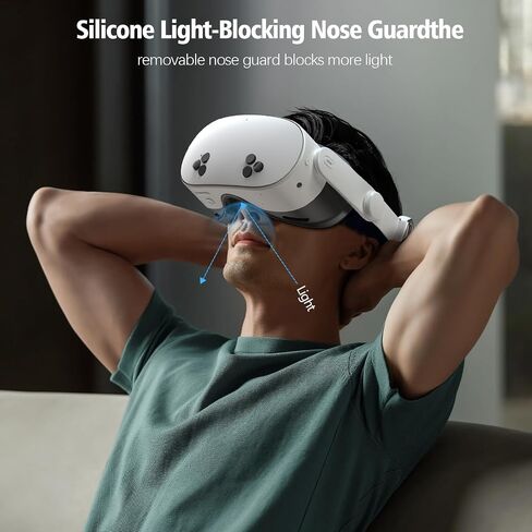 Facial Interface Compatible Accessories with Meta Quest 3S: Face Cover Pad for Oculus Quest 3S - Sweat-Proof PU Leather Face Cushion - Light-Blocking Nose Pad for VR Headset in Saudi Arabia