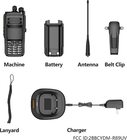 LiSheng DM-R89UV راديو هام محمول عالي الطاقة 8 وات، DMR رقمي وراديو تناظري ثنائي النطاق ثنائي الاتجاه (136-174 ميجا هرتز VHF و400-470 ميجا هرتز UHF). in Saudi Arabia