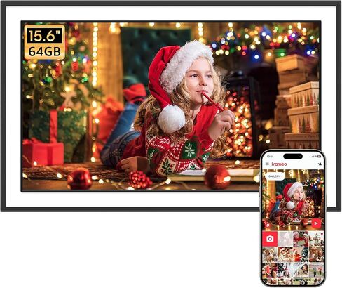 Frameo 10.1 inch WiFi Digital Picture Frame, IPS Touch Screen Smart Cloud Digital Photo Frame with 32GB Storage, Auto-Rotate, Wall-Mounted, Slideshow, Share Photos/Videos Instantly via Frameo App in Kuwait