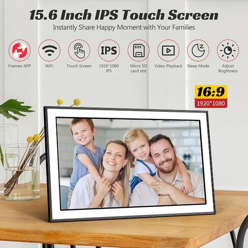 Frameo 10.1 inch WiFi Digital Picture Frame, IPS Touch Screen Smart Cloud Digital Photo Frame with 32GB Storage, Auto-Rotate, Wall-Mounted, Slideshow, Share Photos/Videos Instantly via Frameo App in Kuwait