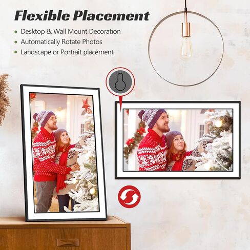 Frameo 10.1 inch WiFi Digital Picture Frame, IPS Touch Screen Smart Cloud Digital Photo Frame with 32GB Storage, Auto-Rotate, Wall-Mounted, Slideshow, Share Photos/Videos Instantly via Frameo App in Kuwait