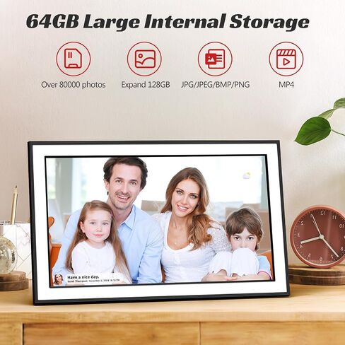 Frameo 10.1 inch WiFi Digital Picture Frame, IPS Touch Screen Smart Cloud Digital Photo Frame with 32GB Storage, Auto-Rotate, Wall-Mounted, Slideshow, Share Photos/Videos Instantly via Frameo App in Kuwait
