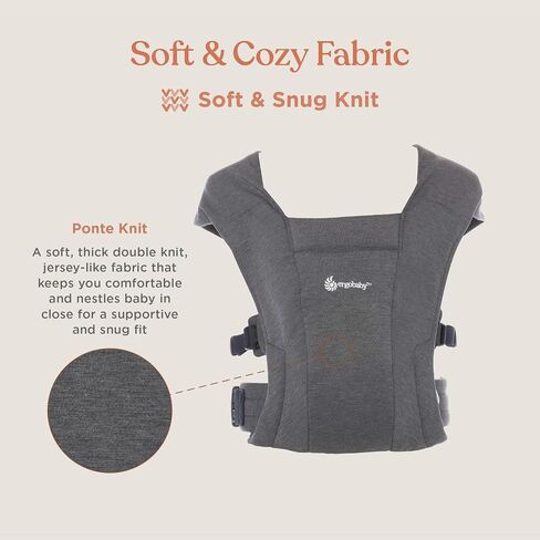 حاملة لفافة الأطفال حديثي الولادة Embrace Cozy من Ergobaby (7-25 كجم)، نسيج بونتي، جملي in Kuwait