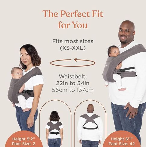 حاملة لفافة الأطفال حديثي الولادة Embrace Cozy من Ergobaby (7-25 كجم)، نسيج بونتي، جملي in Kuwait
