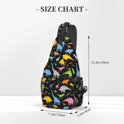 Dinosaur Sling Backpack Chest Bag Crossbody Shoulder Bag Gym Cycling Travel Hiking Daypack For Men Women in Saudi Arabia
