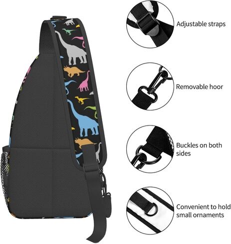 Dinosaur Sling Backpack Chest Bag Crossbody Shoulder Bag Gym Cycling Travel Hiking Daypack For Men Women in Saudi Arabia