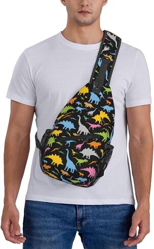 Dinosaur Sling Backpack Chest Bag Crossbody Shoulder Bag Gym Cycling Travel Hiking Daypack For Men Women in Saudi Arabia