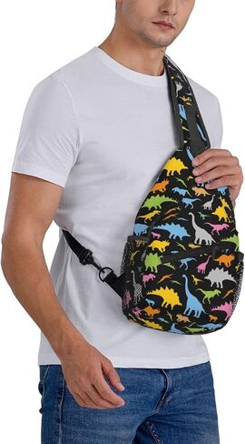 Dinosaur Sling Backpack Chest Bag Crossbody Shoulder Bag Gym Cycling Travel Hiking Daypack For Men Women in Saudi Arabia