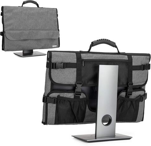 CURMIO 24 Inch Monitor Carrying Case, Universal 24" Computer Monitor Bag with Rubber Handle and Pockets, Black (Patented Pending) in Saudi Arabia