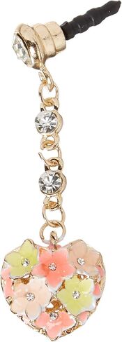 رائعتين كريستال زهرة القلب الحب الهاتف الخليوي مكافحة الغبار المكونات سحر لفون الروبوت 3.5mm Earjack IP399-B in Kuwait