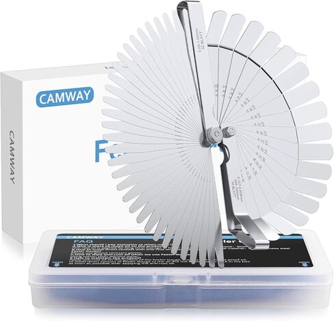 مجموعة مقاييس المحسس CAMWAY، 32 شفرة قياس المحس المستقيم + 32 شفرة مدببة لقياس الملمس متري/بوصة، خلوص صمام المحرك، أداة فجوات شمعة الإشعال، معايرة الطابعات ثلاثية الأبعاد مقاييس تسوية الملمس in Kuwait