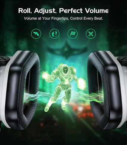 HW12 Gaming Headset for PC/PS5/PS4/Xbox One/Switch,Gaming Headphones with Microphone Wired Xbox Headet with 3.5mm Audio Jack (Black/Green) in Saudi Arabia