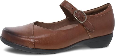 Dansko Fawna Mary Jane for Women - Cute, Comfortable Shoes with Arch Support - Versatile Casual to Dressy Footwear with Buckle Strap - Lightweight Rubber Outsole Black Leather 6.5-7 Wide US in Saudi Arabia