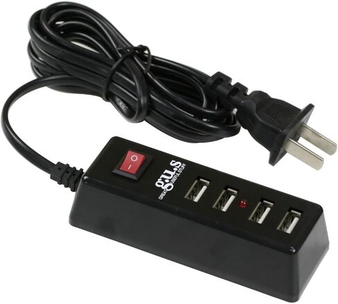 G.U. مشترك طاقة USB أساسي بـ 4 منافذ | 2 USB-A بالإضافة إلى 2 USB من النوع C (USB-C) | مع سلك قياسي من النوع A | أبيض in Saudi Arabia
