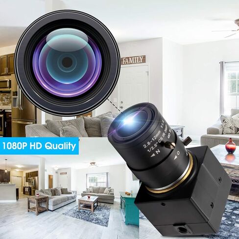 كاميرا USB زاوية واسعة 2.8-12 مم عدسة متغيرة البعد البؤري كاميرا USB كاميرا ويب 100 إطار في الثانية لمؤتمر الفيديو كاميرا ويب 2 ميجابكسل 1080 بكسل لنظام التشغيل Linux/Windows/Android، التوصيل والتشغيل تدعم كاميرا الويب OPENCV in Kuwait