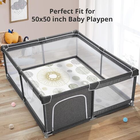 Foldable Baby Play Mat - PIGLOG 50X50 Waterproof Playpen Mat for Babies and Toddlers Kids, Safe Foam Playmat for Tummy Time, Reversible Playmats, Portable Baby Floor Mat for Infant, Dragonfly in Kuwait