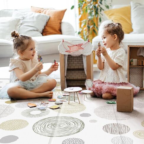 Foldable Baby Play Mat - PIGLOG 50X50 Waterproof Playpen Mat for Babies and Toddlers Kids, Safe Foam Playmat for Tummy Time, Reversible Playmats, Portable Baby Floor Mat for Infant, Dragonfly in Kuwait