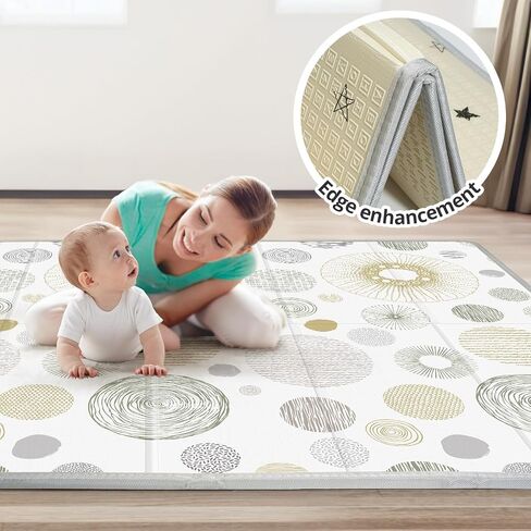 Foldable Baby Play Mat - PIGLOG 50X50 Waterproof Playpen Mat for Babies and Toddlers Kids, Safe Foam Playmat for Tummy Time, Reversible Playmats, Portable Baby Floor Mat for Infant, Dragonfly in Kuwait