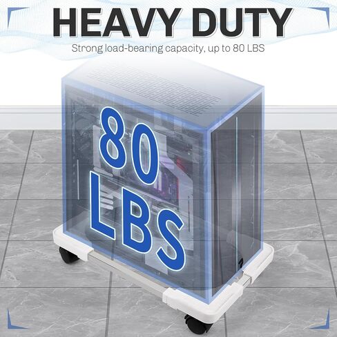 Liitrton Mobile CPU Stand حامل برج الكمبيوتر قابل للتعديل مع 4 عجلات عجلات يناسب معظم أجهزة الكمبيوتر (أسود) in Kuwait