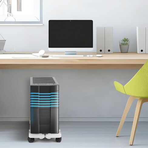 Liitrton Mobile CPU Stand حامل برج الكمبيوتر قابل للتعديل مع 4 عجلات عجلات يناسب معظم أجهزة الكمبيوتر (أسود) in Kuwait