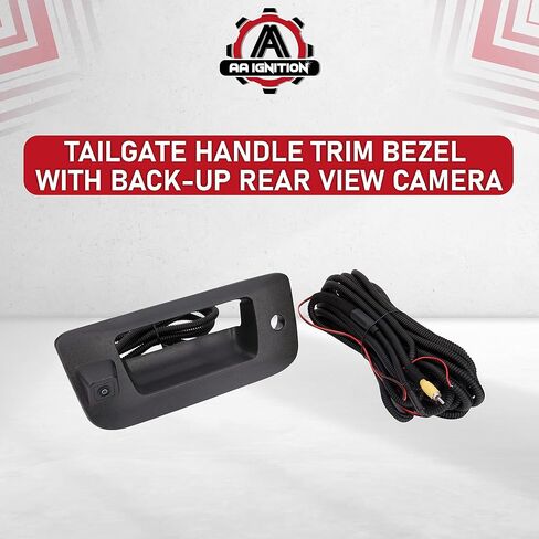 Tailgate Car Backup Rear View Camera Handle Trim Bezel - Compatible with Ford Truck Vehicles - 2004-2014 F150, 2008-2016 F250, F350, F450, F550 Super Duty - Black Tail Gate Rear Door Handle in Saudi Arabia