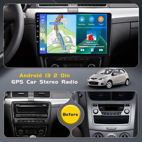 4+64G Inefala Double DIN Android 13 Car Radio Stereo Kit with Wireless Carplay Android Auto Head Unit, 10 Inch HD Touch Screen Radio with GPS WiFi BT5.0 FM/RDS EQ Mirror Link SWC Backup Camera MIC in Saudi Arabia