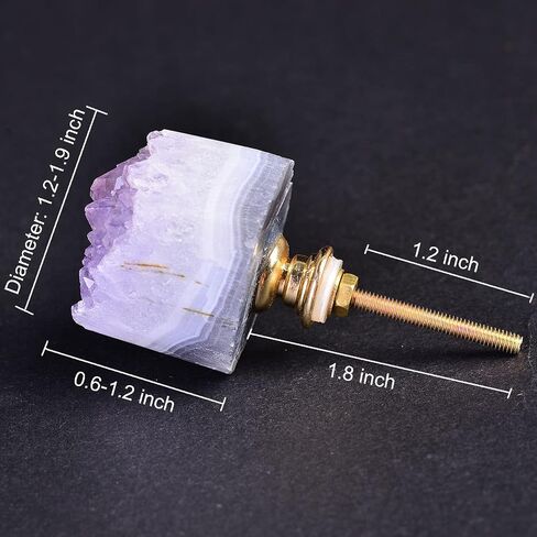 JIC Gem 4pcs White Square Cabinet Knobs Selenite Crystal Stone Handle Pulls Large for Drawer Kitchen Cabinets Wardrobe in Kuwait