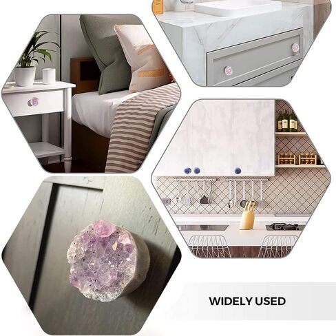 JIC Gem 4pcs White Square Cabinet Knobs Selenite Crystal Stone Handle Pulls Large for Drawer Kitchen Cabinets Wardrobe in Kuwait