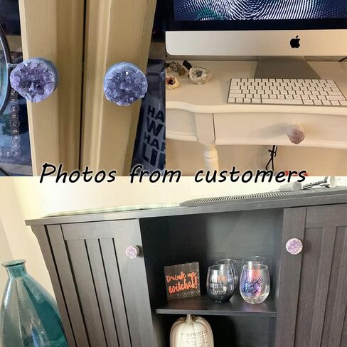 JIC Gem 4pcs White Square Cabinet Knobs Selenite Crystal Stone Handle Pulls Large for Drawer Kitchen Cabinets Wardrobe in Kuwait
