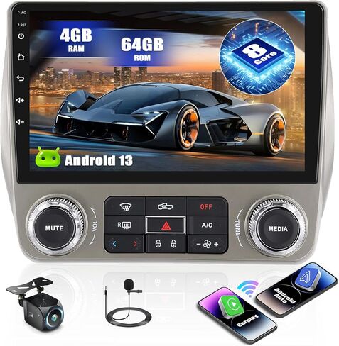 [4+64G] 8-Core Android 13 Car Stereo for Chevrolet Chevy Camaro 2010-2015 with Wireless Carplay&Android Auto,9 Inch Car Radio with Mirror Link Bluetooth FM/RDS WiFi GPS SWC Dual USB+AHD Backup Camera in Saudi Arabia