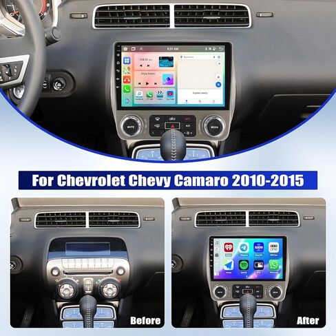 [4+64G] 8-Core Android 13 Car Stereo for Chevrolet Chevy Camaro 2010-2015 with Wireless Carplay&Android Auto,9 Inch Car Radio with Mirror Link Bluetooth FM/RDS WiFi GPS SWC Dual USB+AHD Backup Camera in Saudi Arabia