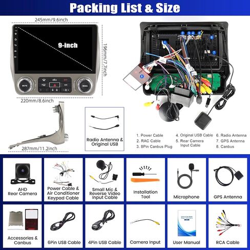[4+64G] 8-Core Android 13 Car Stereo for Chevrolet Chevy Camaro 2010-2015 with Wireless Carplay&Android Auto,9 Inch Car Radio with Mirror Link Bluetooth FM/RDS WiFi GPS SWC Dual USB+AHD Backup Camera in Saudi Arabia