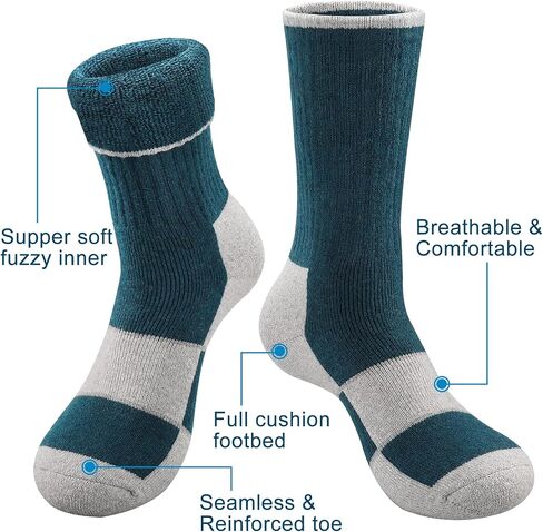 Yeblues 4 Pairs Merino Wool Socks Mens - Thick Thermal Winter Heavyweight Boot Socks Super Soft Warm Hiking Socks in Saudi Arabia