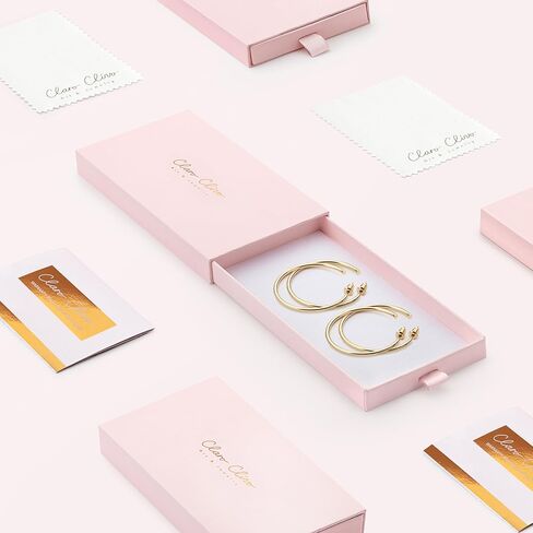 حلقات مفتوحة مكتنزة خفيفة الوزن مطلية بالذهب عيار 14 قيراط من كلارو كليفو | أقراط هوب ذهبية للنساء in Kuwait
