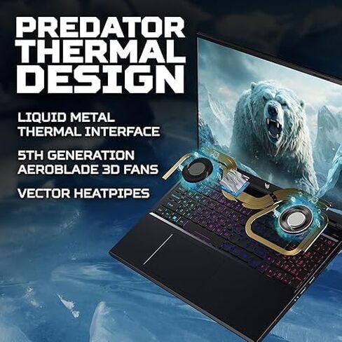 acer Predator Helios Neo 18 Gaming Laptop, Intel 24-Core i9-14900HX, 18" 165Hz WUXGA, GeForce RTX 4060, RGB Backlit Keyboard, Copilot AI Laptop, Windows 11 Home(32GB DDR5|1TB SSD) in Saudi Arabia