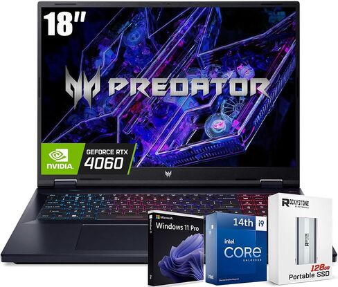 acer Predator Helios Neo 18 Gaming Laptop, Intel 24-Core i9-14900HX, 18" 165Hz WUXGA, GeForce RTX 4060, RGB Backlit Keyboard, Copilot AI Laptop, Windows 11 Home(32GB DDR5|1TB SSD) in Saudi Arabia