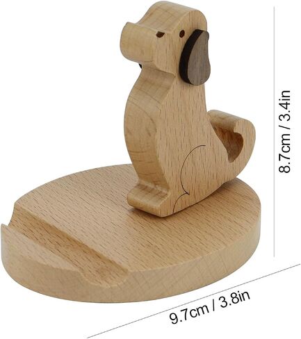 Koqye Wooden Cell Phone Holder, Wooden Smartphone Desk Holder with Anti-Slip Base for All Mobile Phones (Dog) in Saudi Arabia